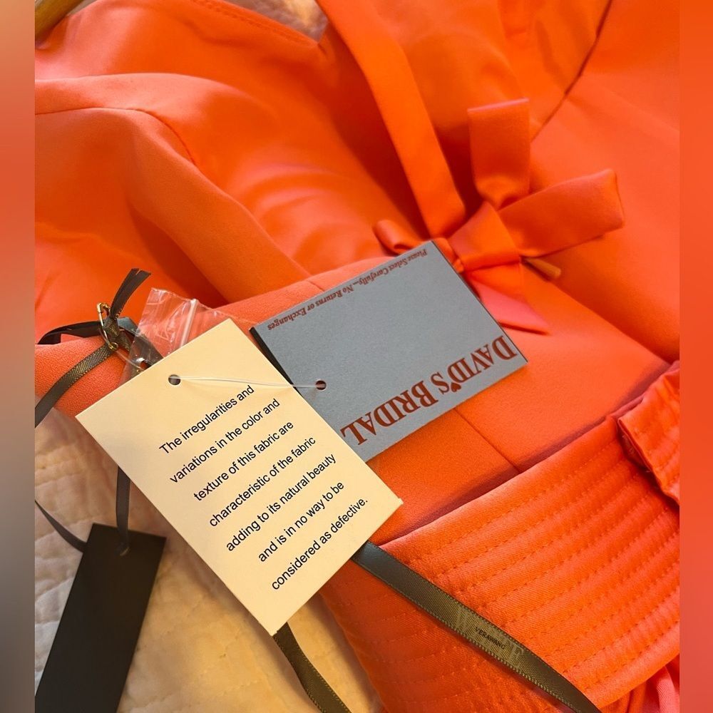 Vera Wang White Mini Cocktail Halter Belted Dress Coral Reef Size 4 Wedding Glam - Picture 13 of 14